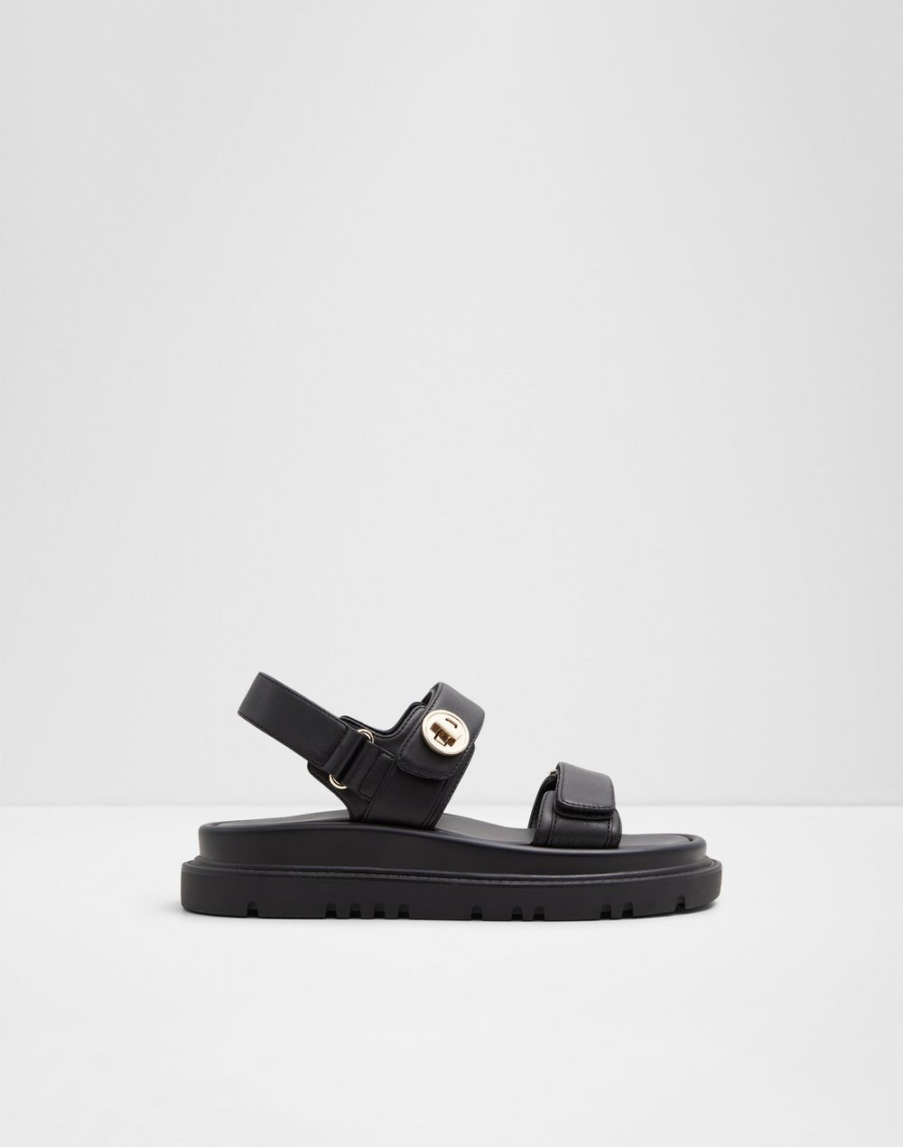 Aldo ravne sandale LINETTE SYN SMOOTH - crna