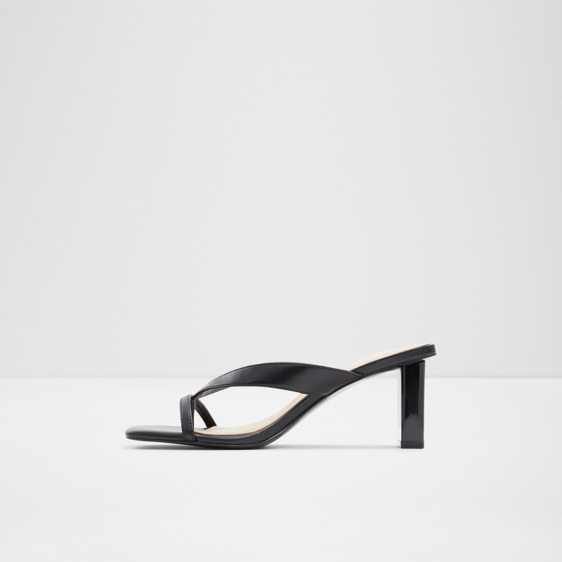 Aldo sandale na visoku petu LORETTA SYN SMOOTH - crna 3