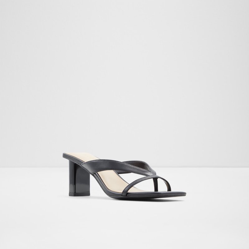 Aldo sandale na visoku petu LORETTA SYN SMOOTH - crna 4