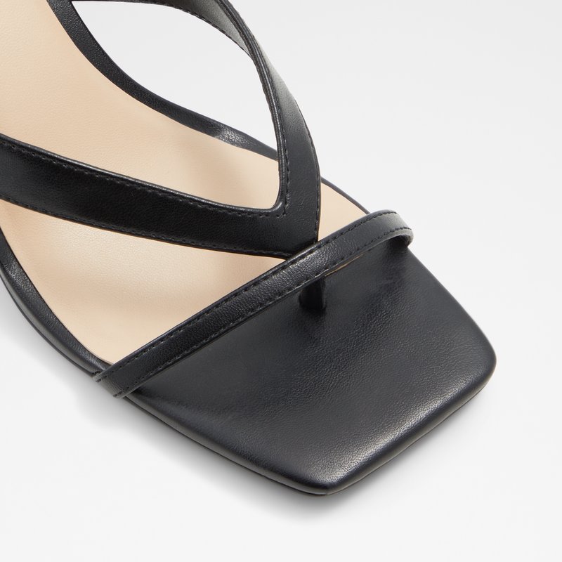 Aldo sandale na visoku petu LORETTA SYN SMOOTH - crna 5