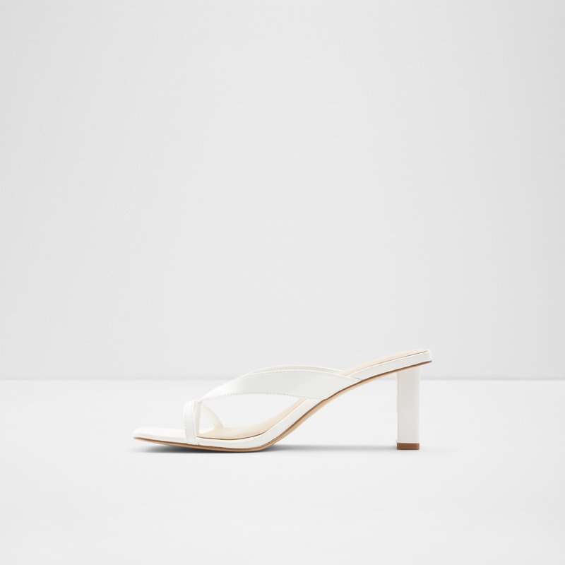 Aldo sandale na visoku petu LORETTA SYN SMOOTH - bijela 3