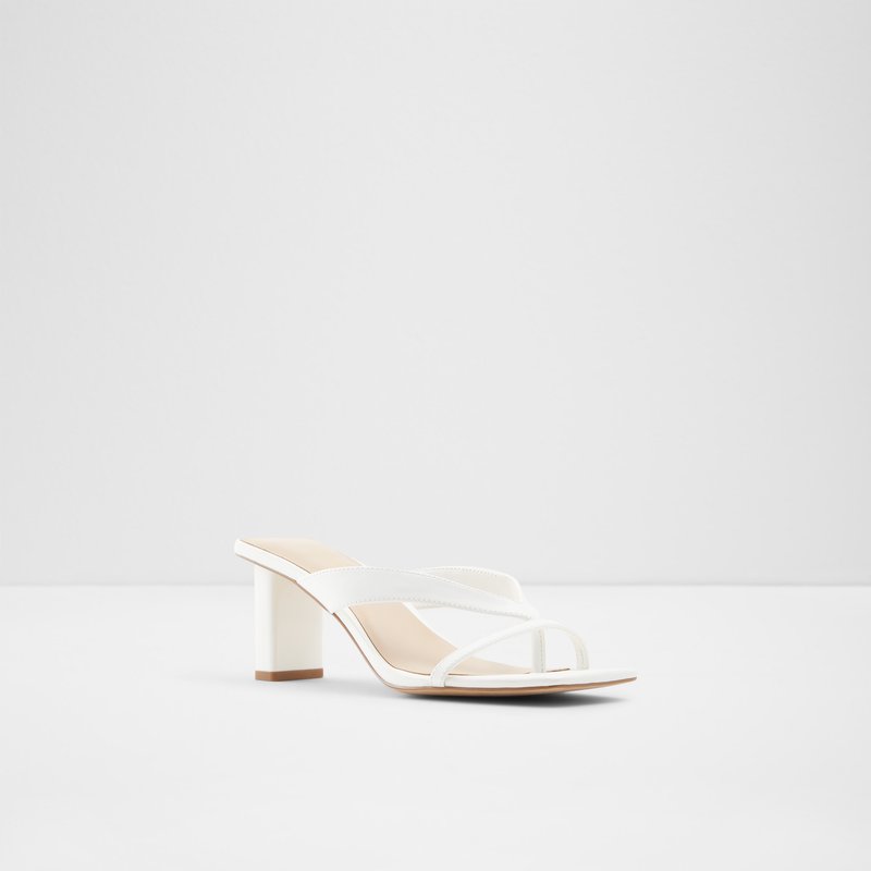 Aldo sandale na visoku petu LORETTA SYN SMOOTH - bijela 4