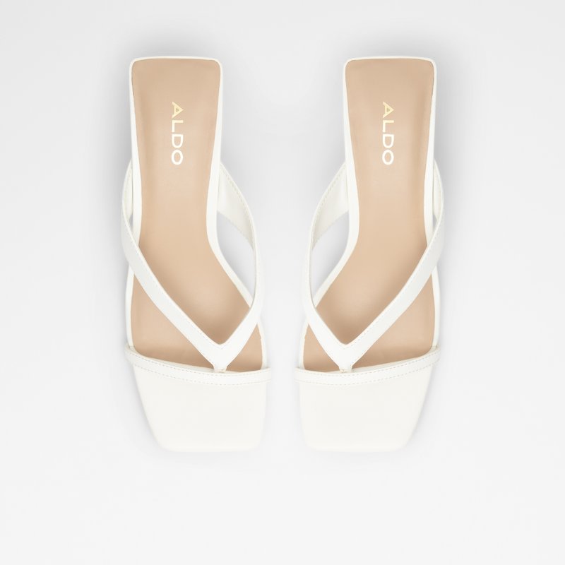 Aldo sandale na visoku petu LORETTA SYN SMOOTH - bijela 6