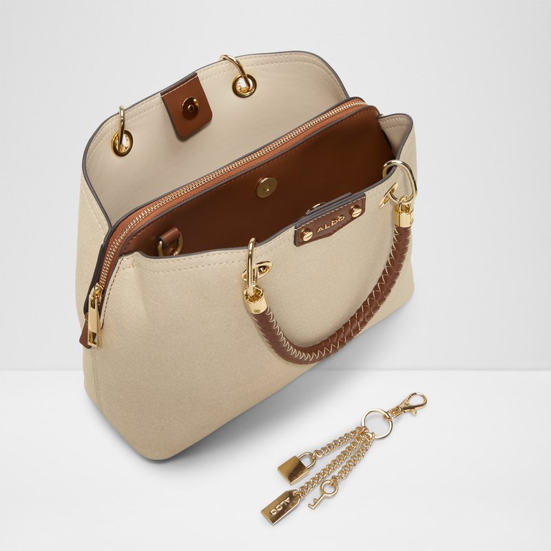 Aldo satchel torbica za nošenje na ramenu ili u ruci LOTHYCAN SYN MIX MAT - bež 4