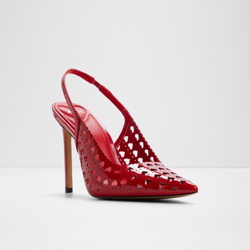 Aldo cipele na visoku petu LOVESLING SYN LASER CUT - crvena 4