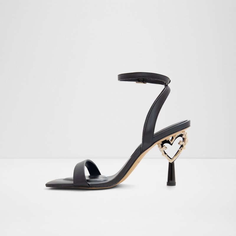 Aldo sandale na visoku petu LOVETHRONE SYN SMOOTH - crna 3