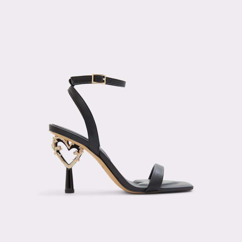 Aldo sandale na visoku petu LOVETHRONE SYN SMOOTH - crna 1