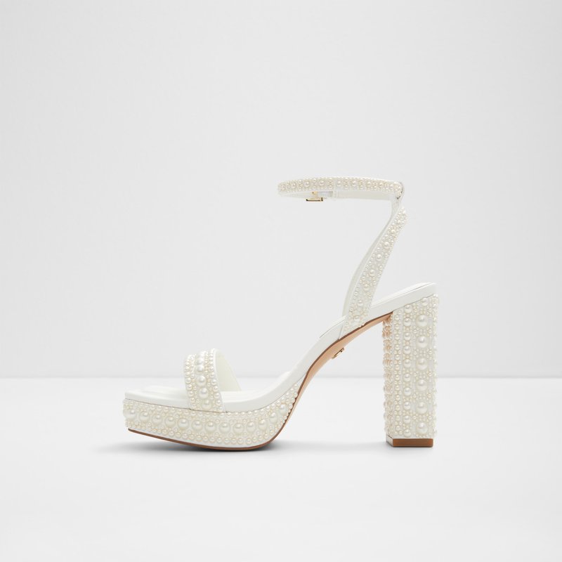 Aldo sandale na visoku petu LULU TEX MIX MAT - bijela 3