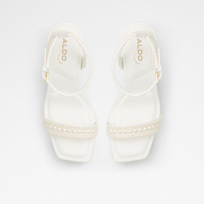 Aldo sandale na visoku petu LULU TEX MIX MAT - bijela 6