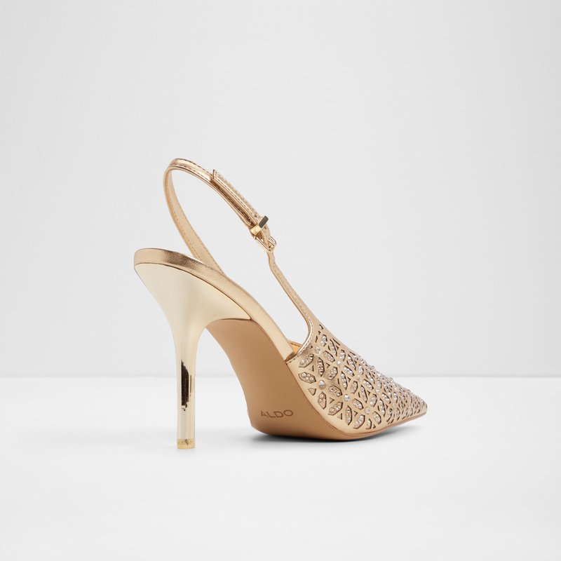 Aldo cipele na visoku petu LYSANDRE SYN LASER CUT - zlatna 3