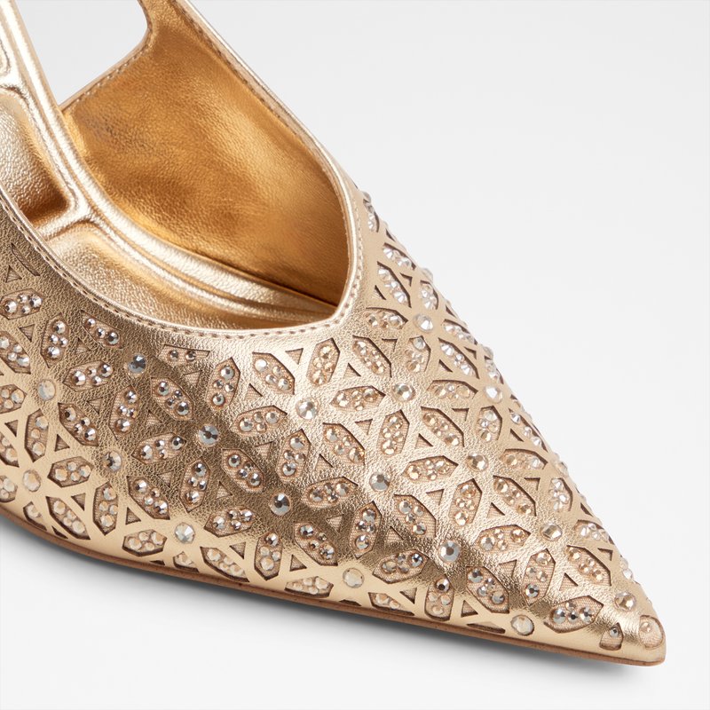Aldo cipele na visoku petu LYSANDRE SYN LASER CUT - zlatna 6