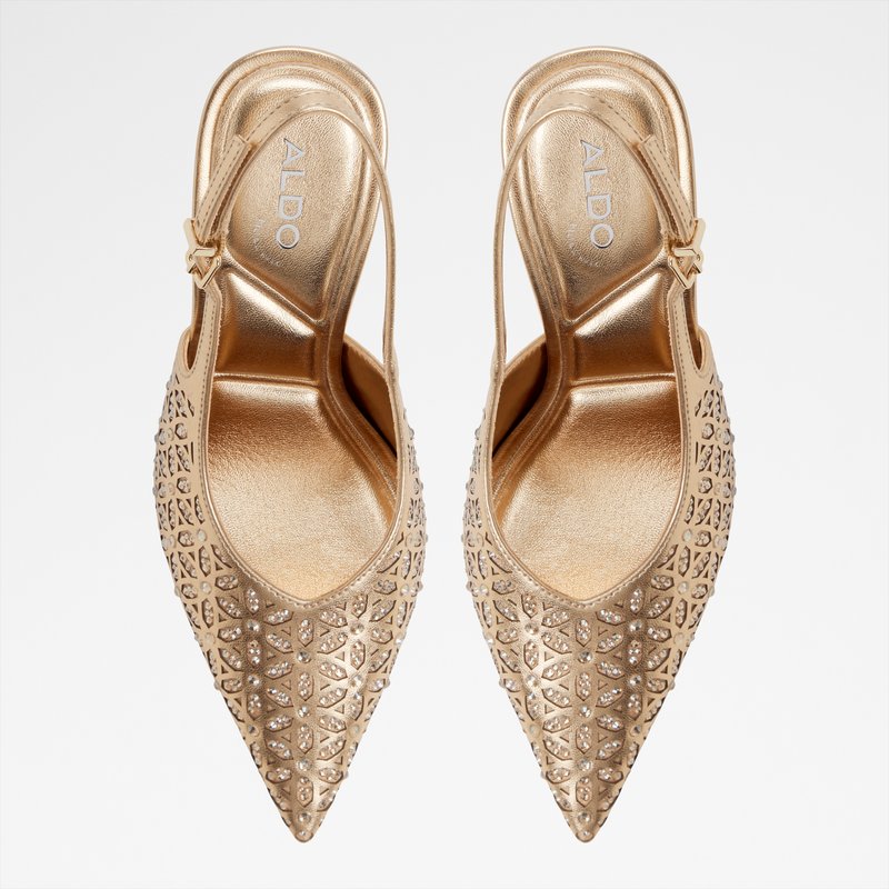 Aldo cipele na visoku petu LYSANDRE SYN LASER CUT - zlatna 5
