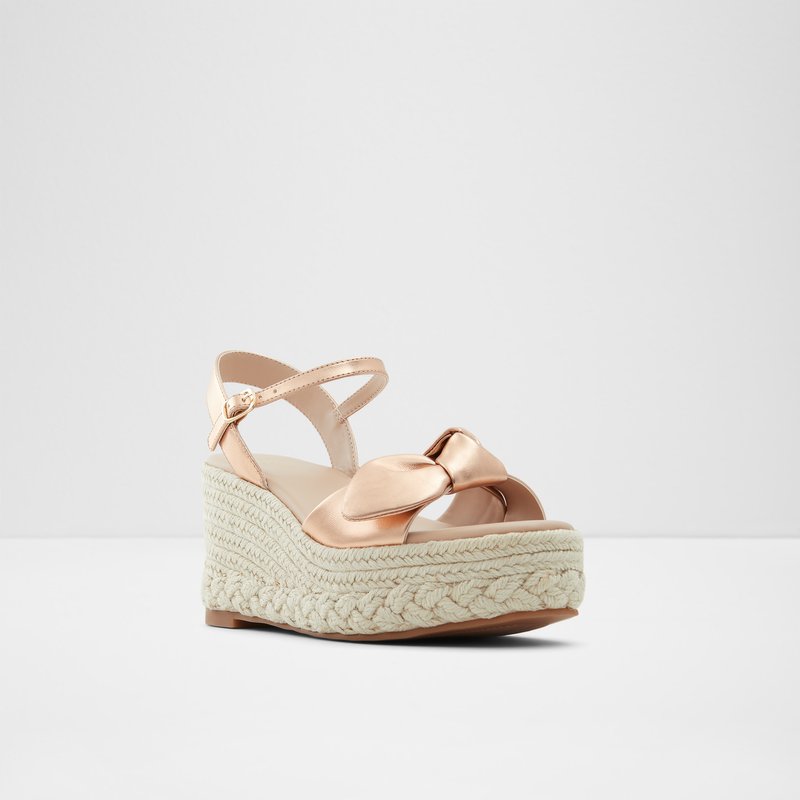 Aldo sandale na punu petu MACRAMA SYN METALLIC - ružičasta 3