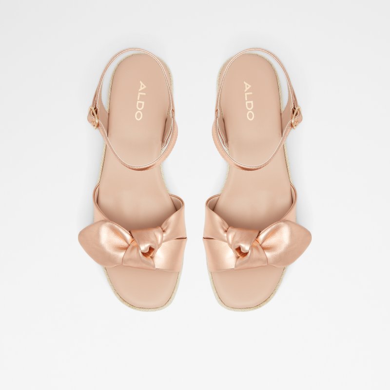 Aldo sandale na punu petu MACRAMA SYN METALLIC - ružičasta 5