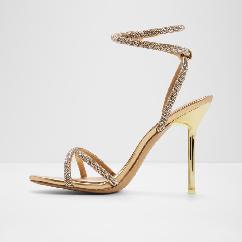 Aldo sandale na visoku petu MANAELDEN TEX METALLIC - zlatna 2