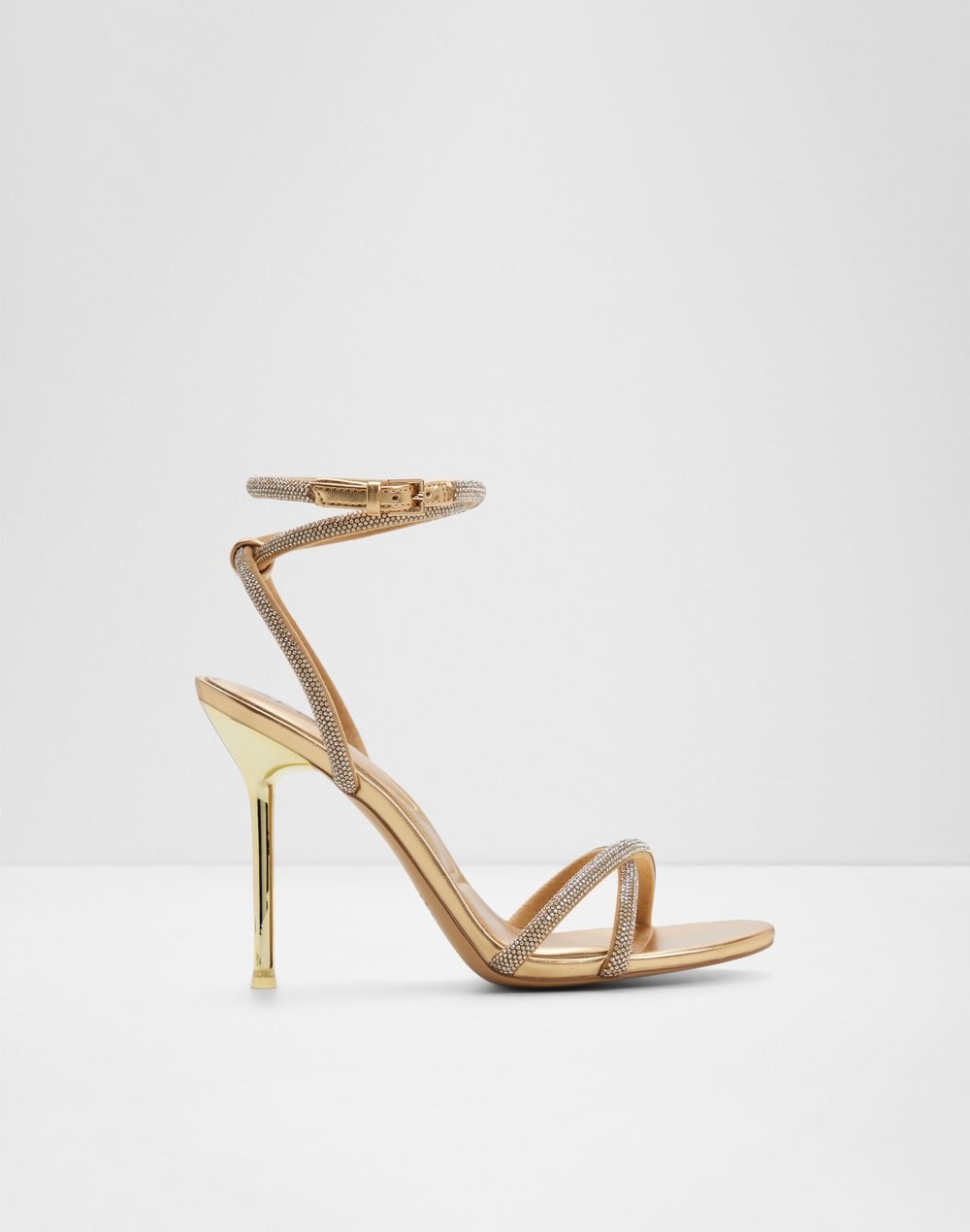 Aldo sandale na visoku petu MANAELDEN TEX METALLIC - zlatna