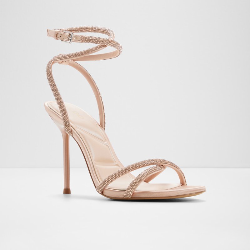 Aldo sandale na visoku petu MANAELDEN TEX SATIN - ružičasta 4