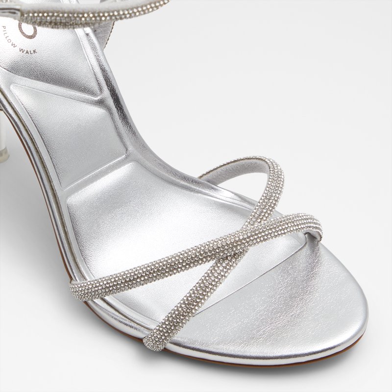 Aldo sandale na visoku petu MANAELDEN TEX METALLIC - srebrna 4