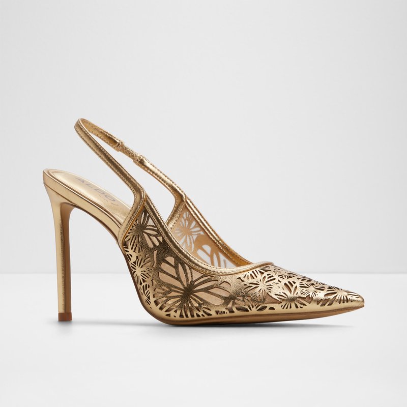 Aldo cipele na visoku petu MARCIANA SYN LASER CUT - zlatna 4