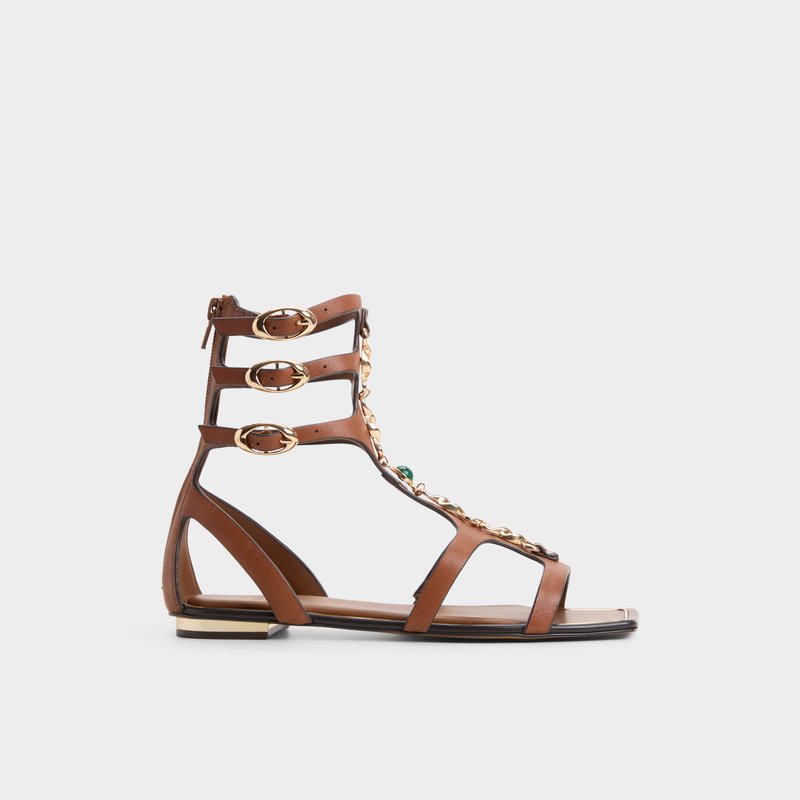 Aldo ravne sandale MARISEA LEA SMOOTH - smeđa 1