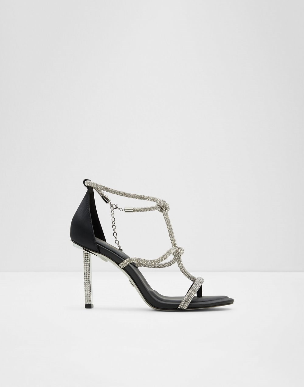 Aldo sandale na visoku petu MARJAN TEX SATIN - crna