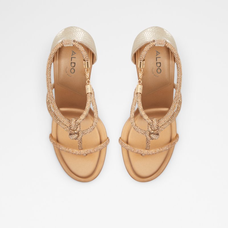Aldo sandale na visoku petu MARJAN SYN METALLIC - zlatna 5
