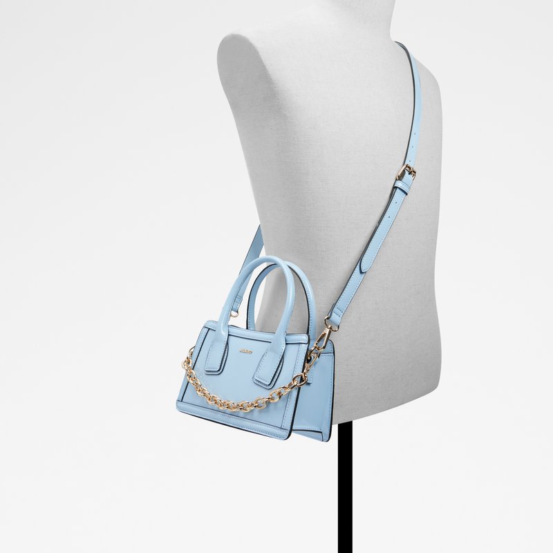 Aldo satchel torbica za nošenje u ruci MERLOWE SYN PATENT - plava 4