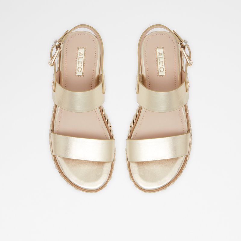 Aldo ravne sandale MEROREL SYN METALLIC - žuta 6