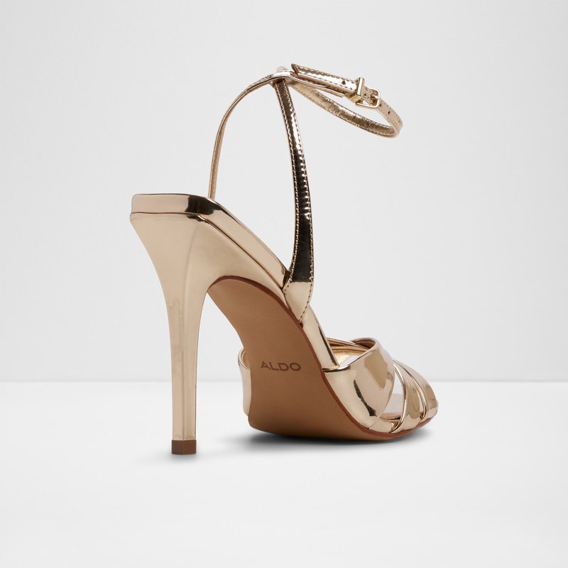 Aldo sandale na visoku petu METEORA LEA METALLIC - zlatna 6