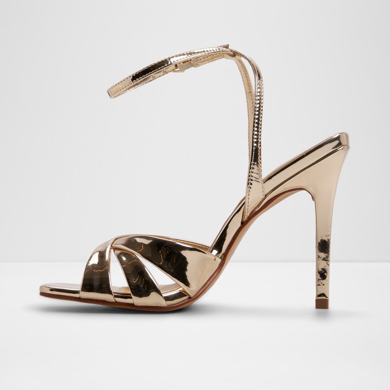 Aldo sandale na visoku petu METEORA LEA METALLIC - zlatna 2