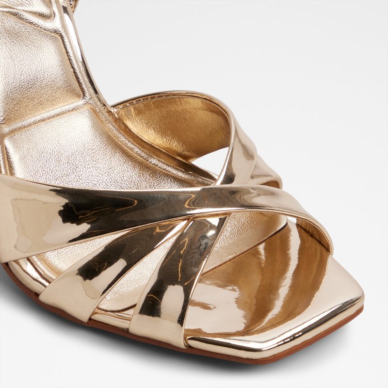 Aldo sandale na visoku petu METEORA LEA METALLIC - zlatna 4
