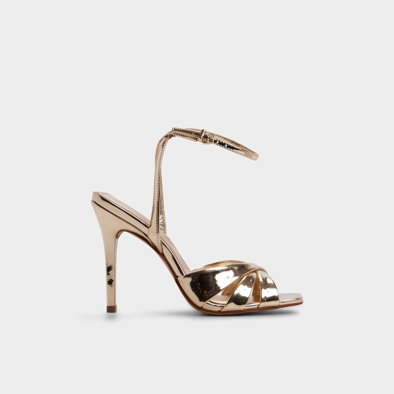Aldo sandale na visoku petu METEORA LEA METALLIC - zlatna 1