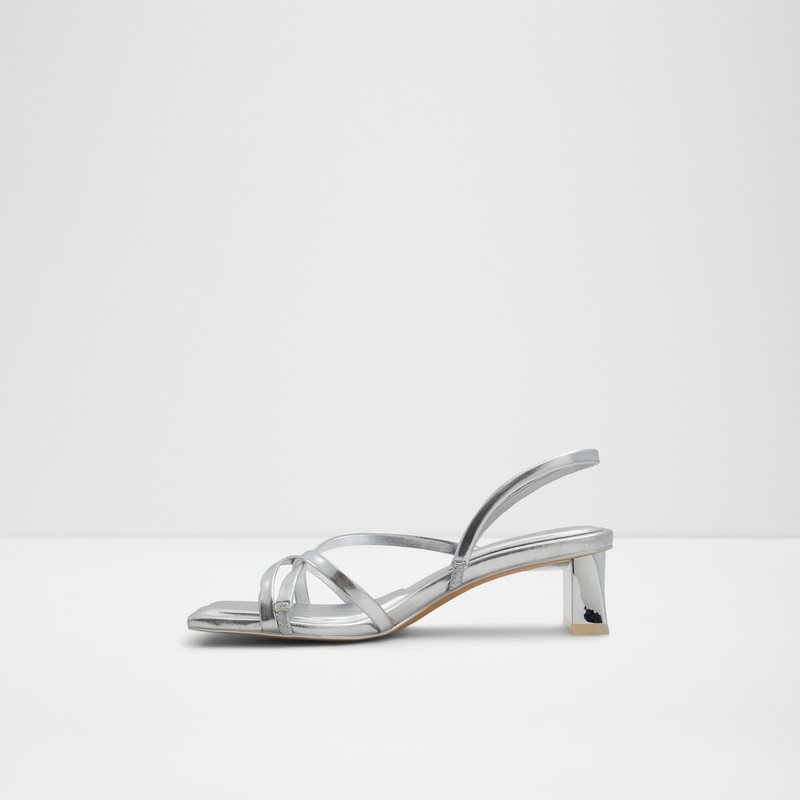 Aldo sandale na srednje visoku petu MINIMA SYN METALLIC - srebrna 2