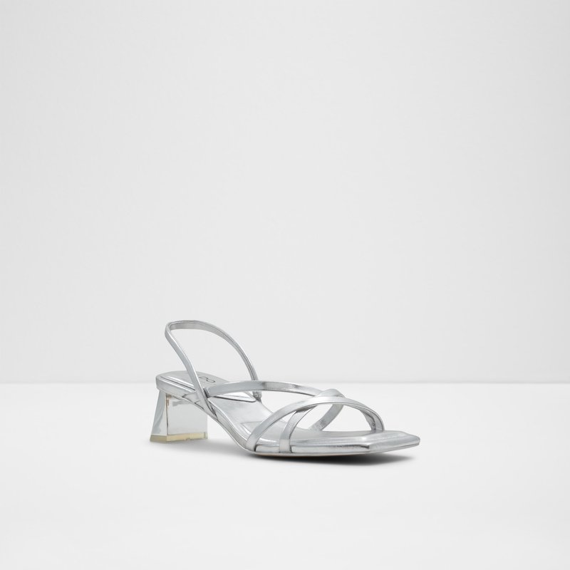 Aldo sandale na srednje visoku petu MINIMA SYN METALLIC - srebrna 3