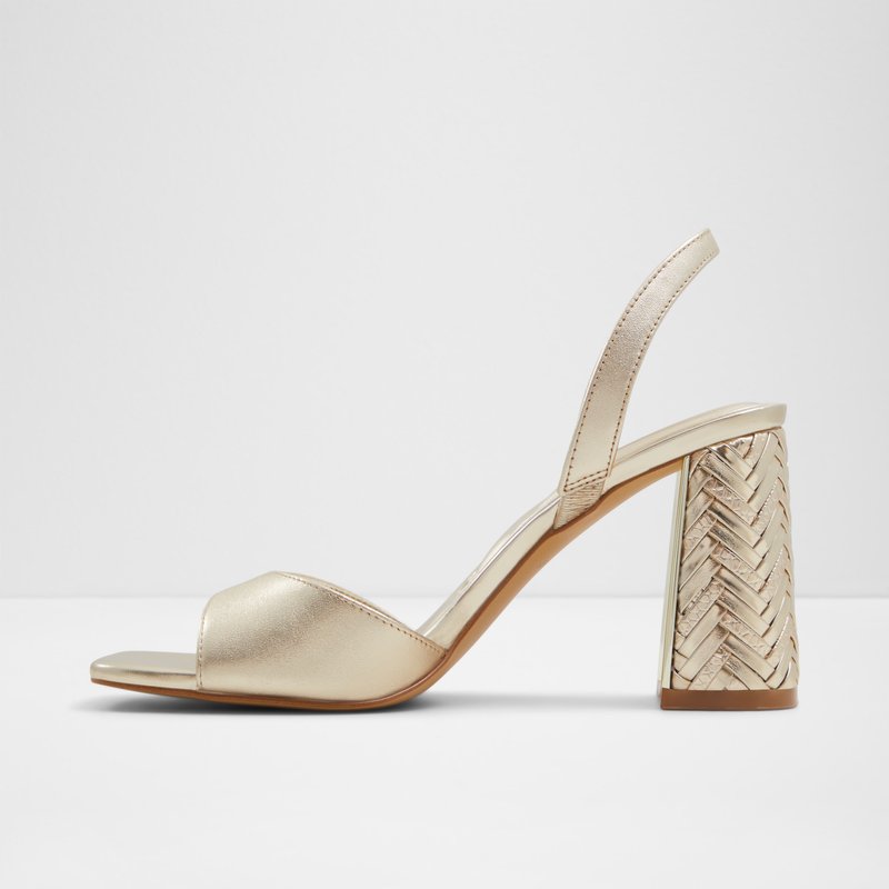 Aldo sandale na visoku petu MIRALE LEA METALLIC - žuta 6