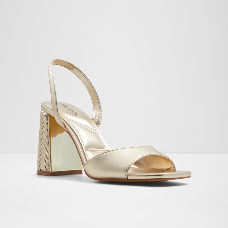 Aldo sandale na visoku petu MIRALE LEA METALLIC - žuta 3