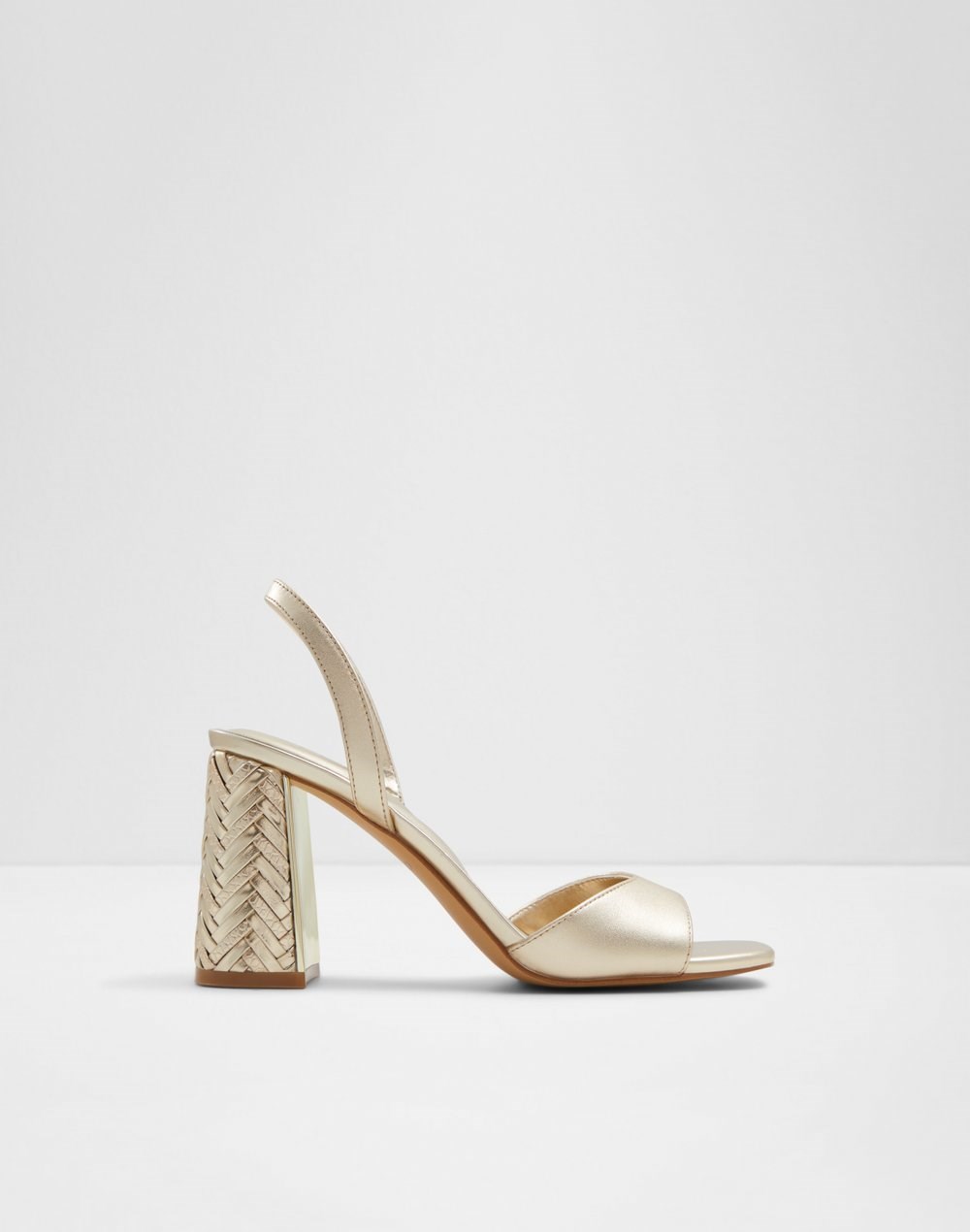 Aldo sandale na visoku petu MIRALE LEA METALLIC - žuta