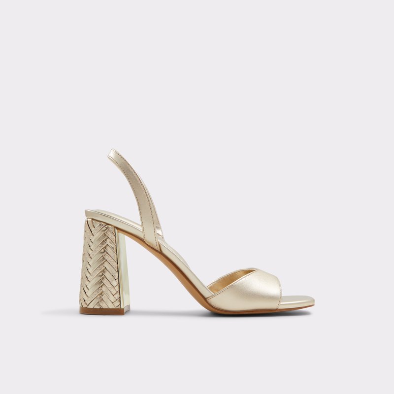 Aldo sandale na visoku petu MIRALE LEA METALLIC - žuta