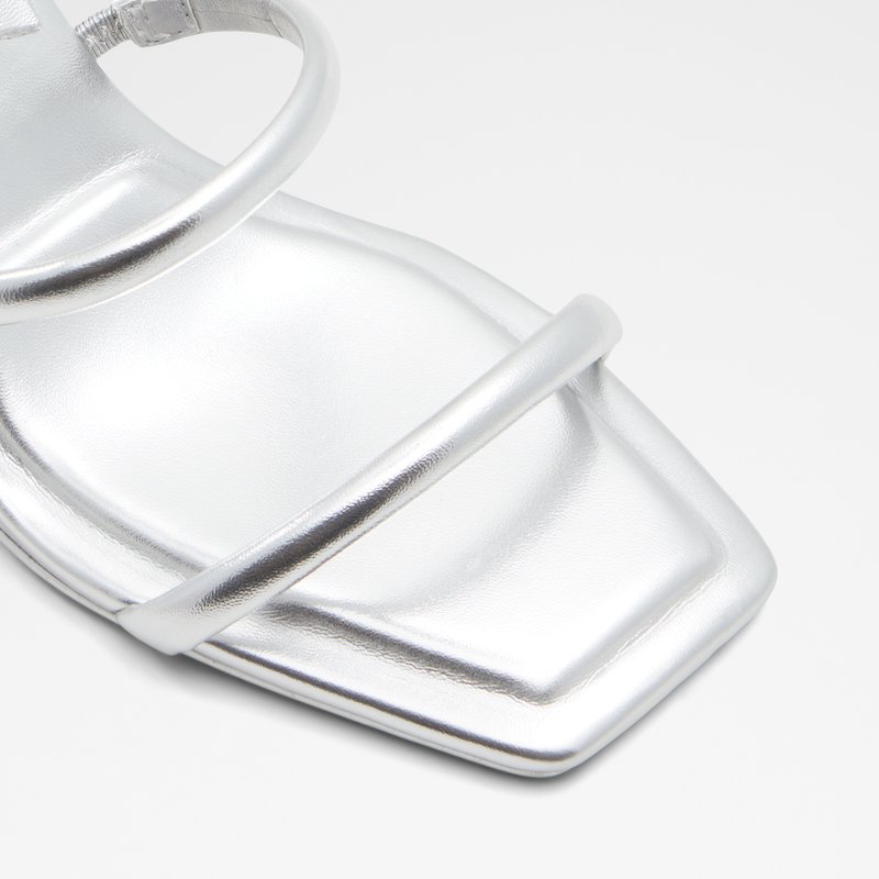 Aldo sandale na srednje visoku petu MIRAN SYN METALLIC - srebrna 4