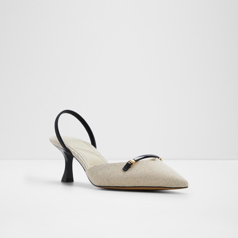 Aldo cipele na srednje visoku petu NAILAH TEX WOVEN - bijela 3