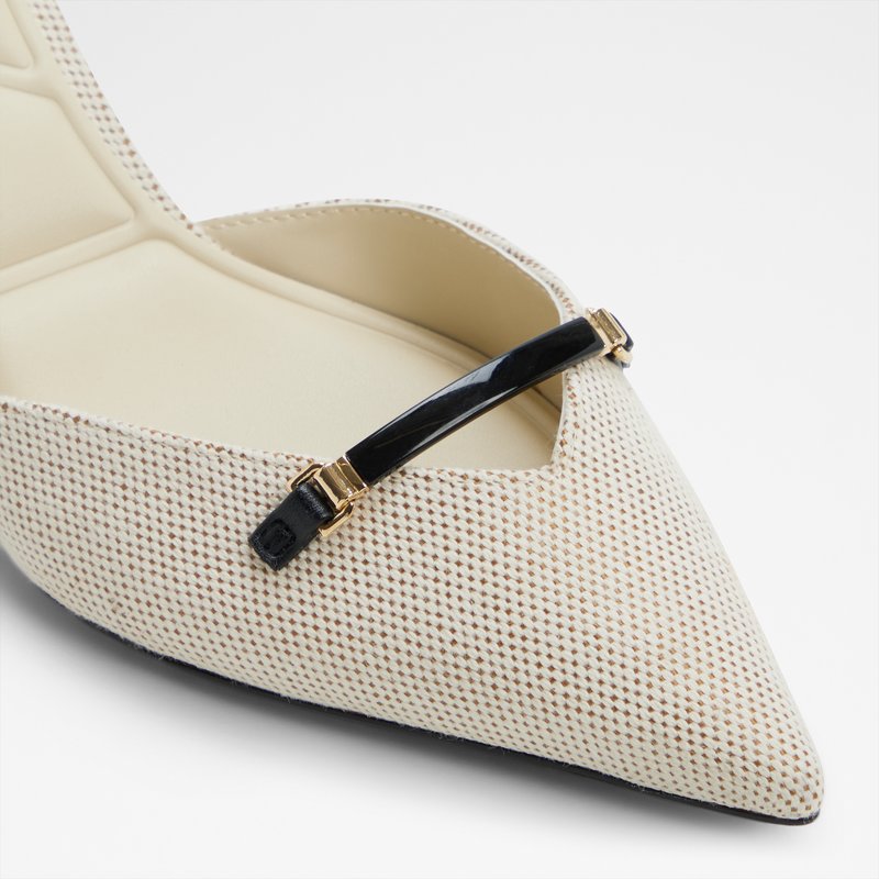 Aldo cipele na srednje visoku petu NAILAH TEX WOVEN - bijela 4