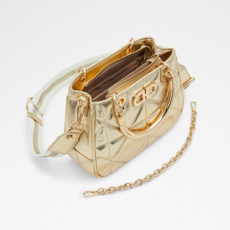 Aldo satchel torbica za nošenje u ruci ili na ramenu NANACELIA SYN MIX MAT - zlatna 2