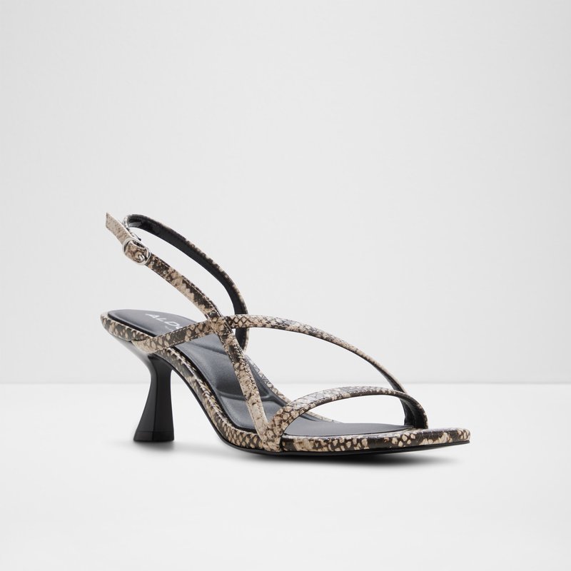 Aldo sandale na srednje visoku petu NASTAZIA SYN EMB SNAKE - smeđa 3