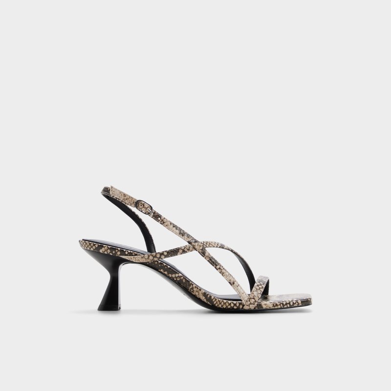 Aldo sandale na srednje visoku petu NASTAZIA SYN EMB SNAKE - smeđa 1
