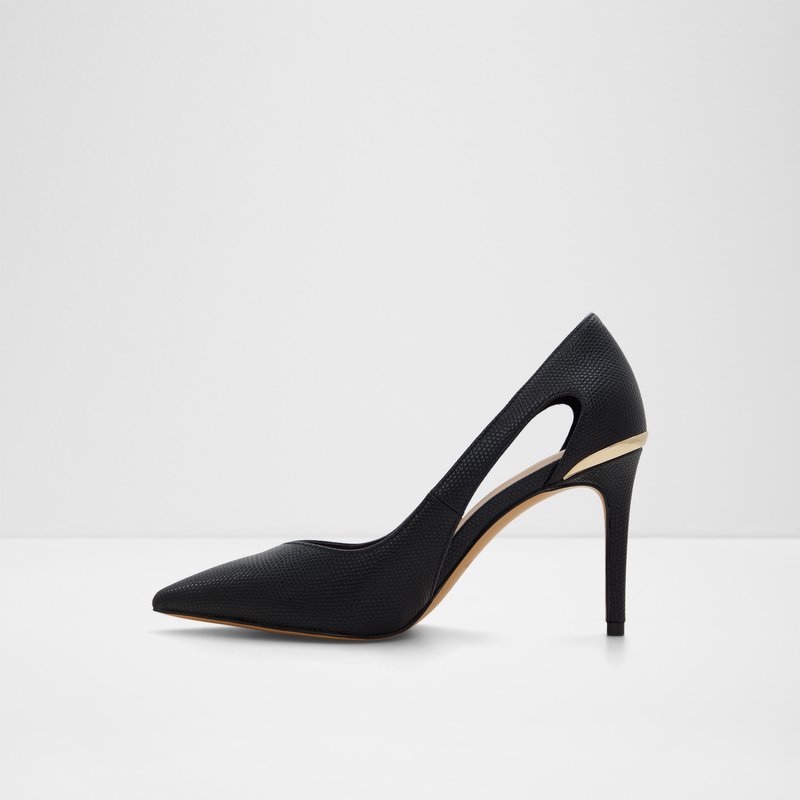 Aldo cipele na srednje visoku petu NIKKOLA SYN EMB LIZARD - crna 6