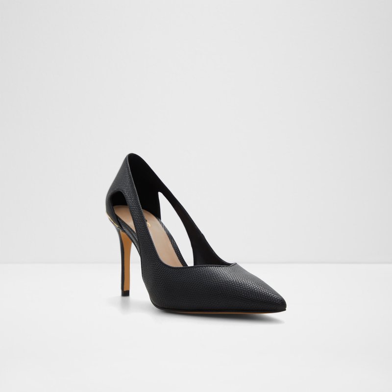 Aldo cipele na srednje visoku petu NIKKOLA SYN EMB LIZARD - crna 3