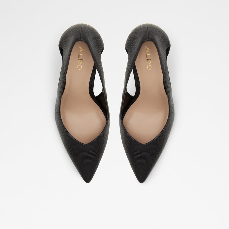 Aldo cipele na srednje visoku petu NIKKOLA SYN EMB LIZARD - crna 5