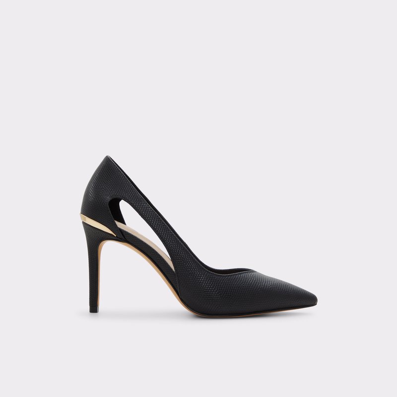 Aldo cipele na srednje visoku petu NIKKOLA SYN EMB LIZARD - crna 1