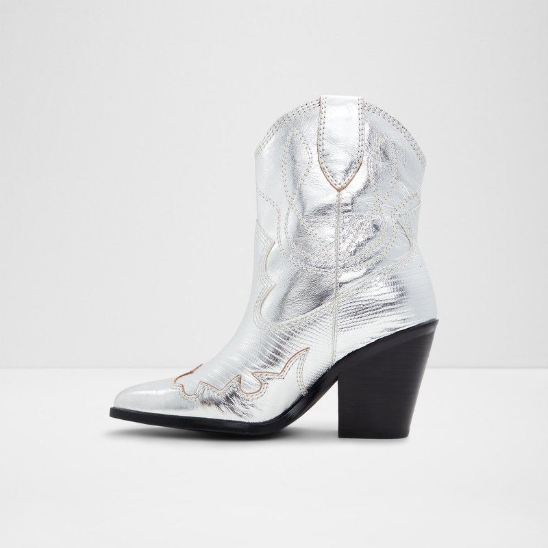 Aldo gležnjače kaubojke NURODEO LEA METALLIC - srebrna 3