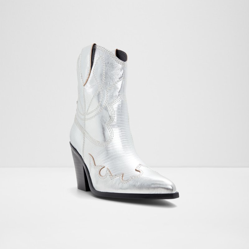 Aldo gležnjače kaubojke NURODEO LEA METALLIC - srebrna 4